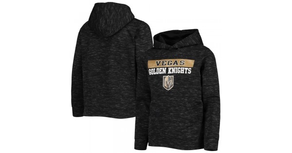 MEN Black Vegas Golden Knights Logo Scuba Pullover Hoodie - Image 2