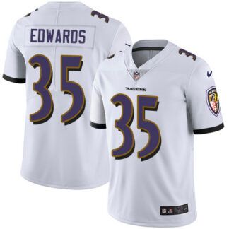 Nike Baltimore Ravens #35 Gus Edwards White Men’s Stitched NFL Vapor Untouchable Limited Jersey