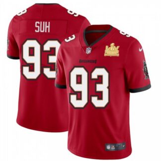 Tampa Bay Buccaneers #93 Ndamukong Suh Men’s Super Bowl LV Champions Patch Nike Red Vapor Limited Jersey