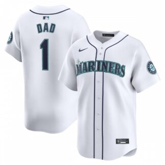 Seattle Mariners Nike #1 Dad Home Limited Jersey - White