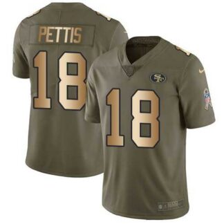 Nike 49ers 18 Dante Pettis Olive Gold Salute To Service Limited Jersey Dzhi