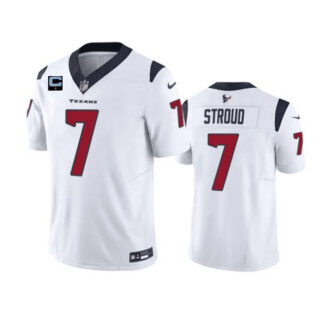 Men's Houston Texans #7 C.J. Stroud White 2023 F.U.S.E. With 1-Star C Patch Vapor Untouchable Limited Football Stit...
