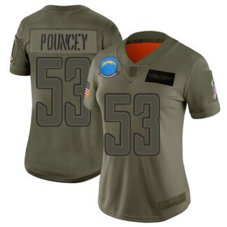 Nike Los Angeles Chargers #53 Mike Pouncey Camo Women’s Stitched NFL Limited 2019 Salute to Service Jersey
