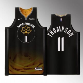 Men's Golden State Warriors #11 Klay Thompson 2022/2023 Black City edition Stitched Basketball Jersey SPD0